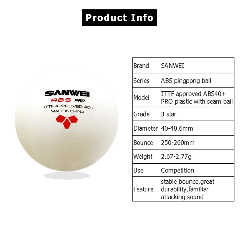 6개입/상자, 신소재 SANWEI ABS PRO 3성급 - Table Tennis Olympics 리뷰 및 가격